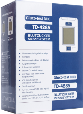 GLUCO TEST DUO Blutzuckermessger.Starterset mmol/l